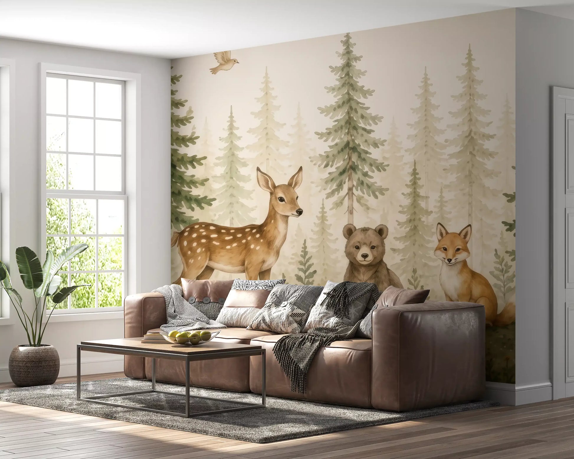 Whimsical Woodland Forest Friends Wall Mural