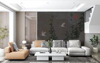 Flight of the Red Crowned Cranes Wall Mural