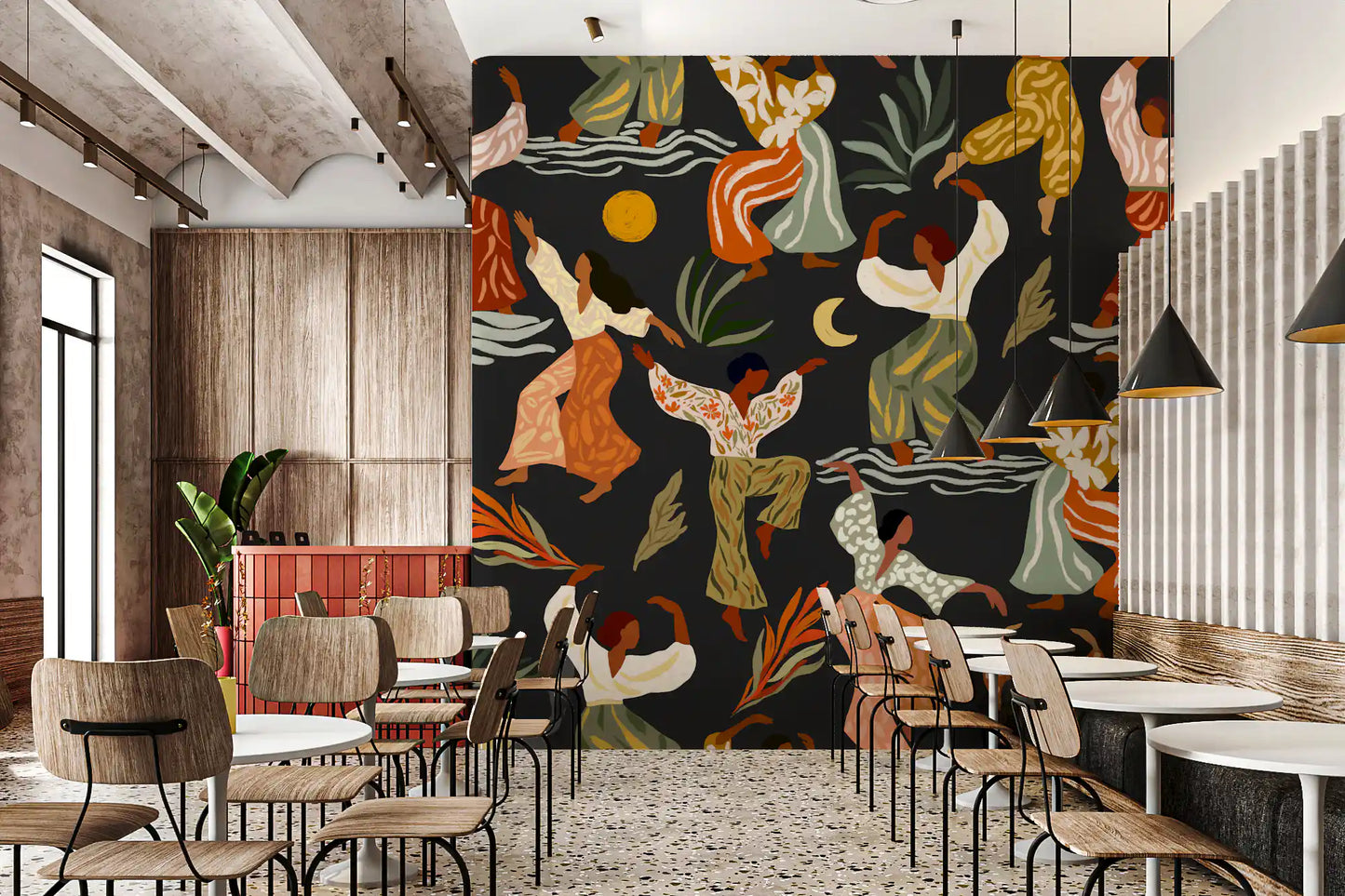 Earthy Boho Rhythms under Sun and Moon Wall Mural