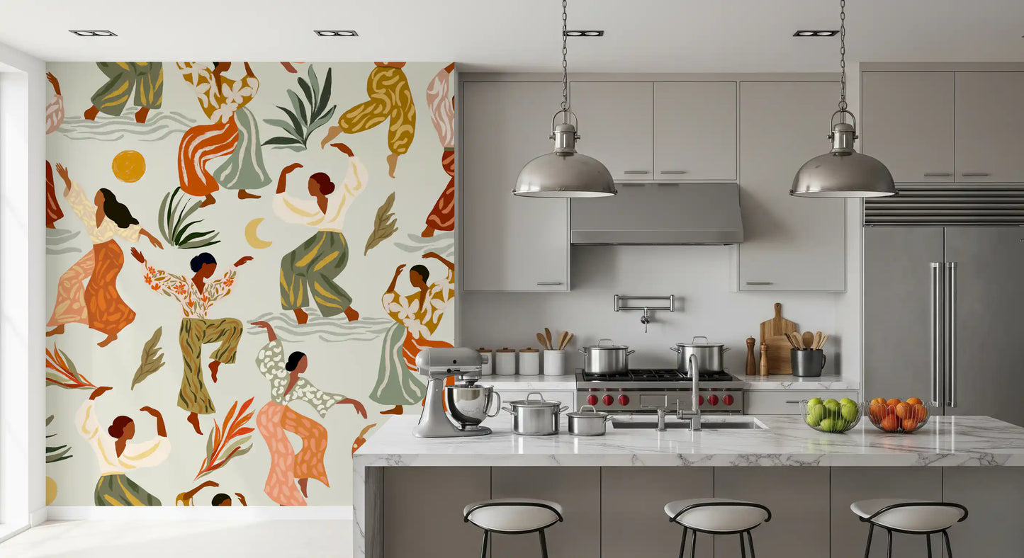Matisse Inspired Rhythm and Botanical Dance Wall Mural