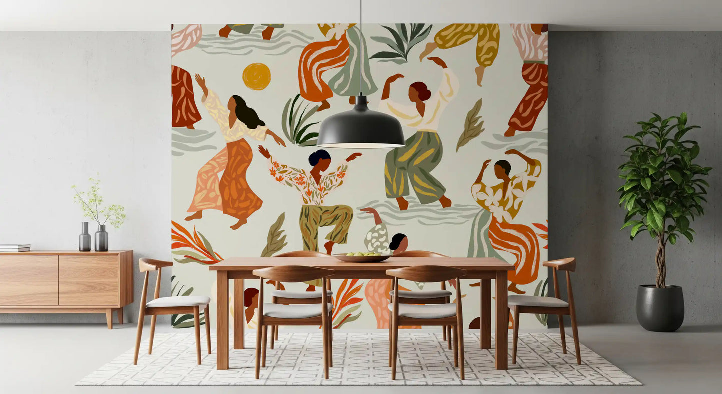 Matisse Inspired Rhythm and Botanical Dance Wall Mural