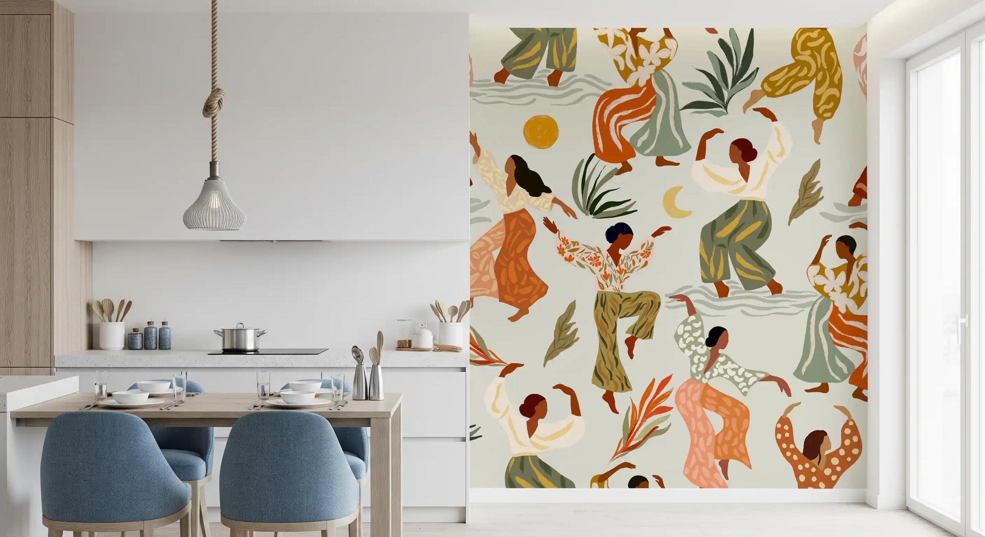 Matisse Inspired Rhythm and Botanical Dance Wall Mural
