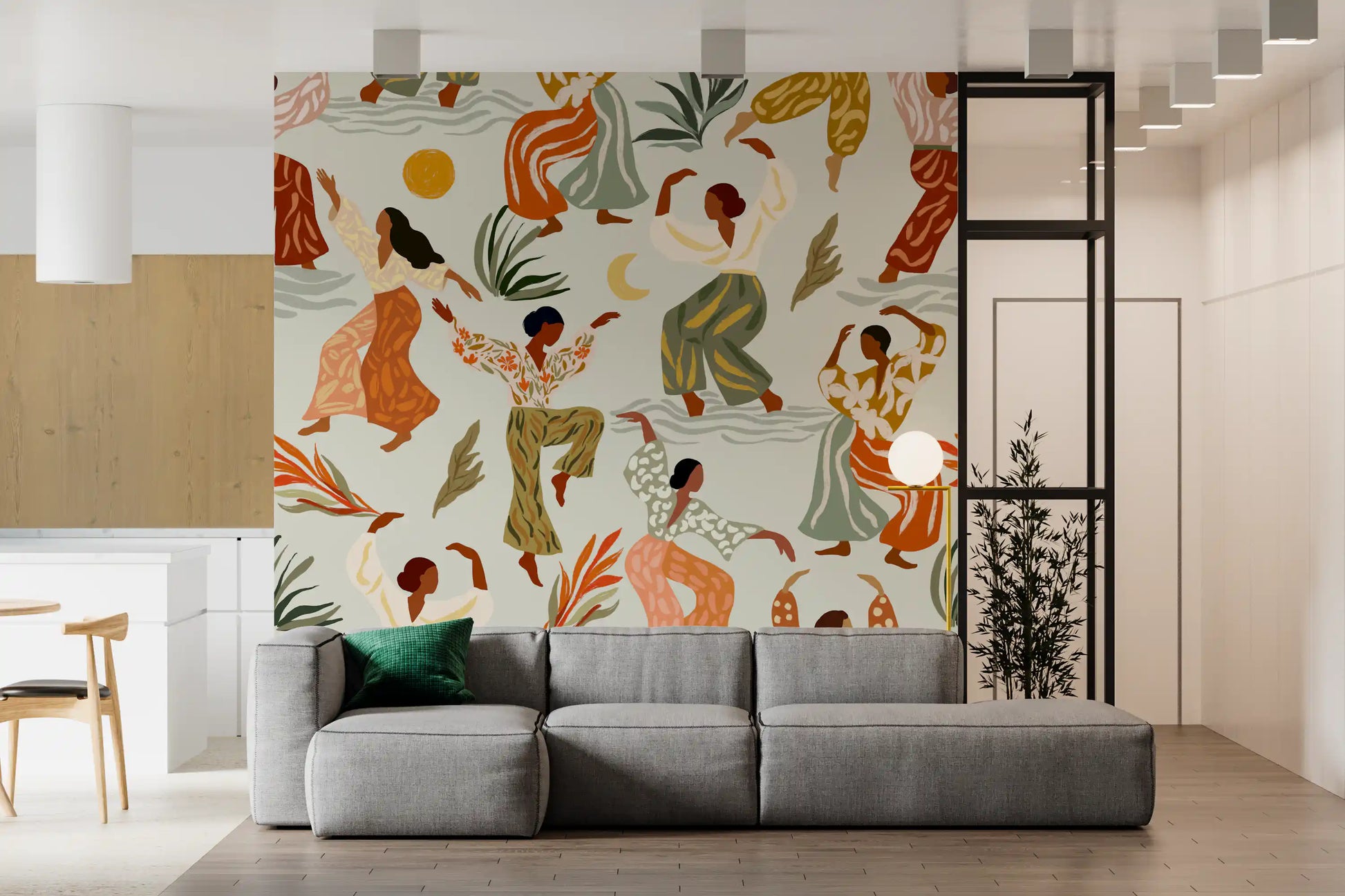 Matisse Inspired Rhythm and Botanical Dance Wall Mural