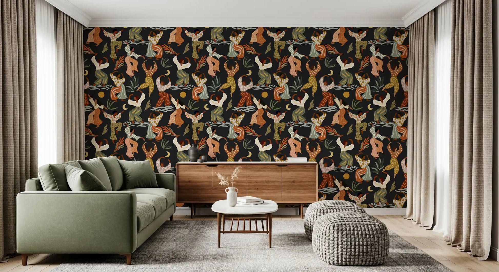 Bohemian Rhythms and Celestial Dance Wallpaper⁠