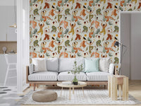 Earthy Boho Rhythms and Dancing Figures Wallpaper⁠