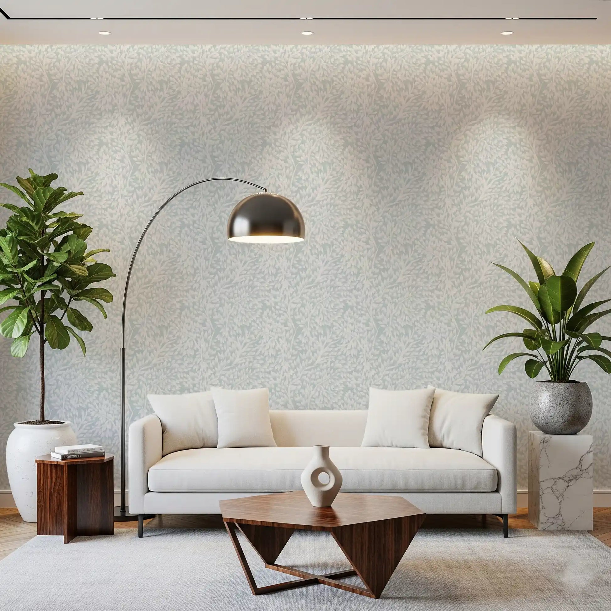 Pale Nordic Leafage Wallpaper⁠