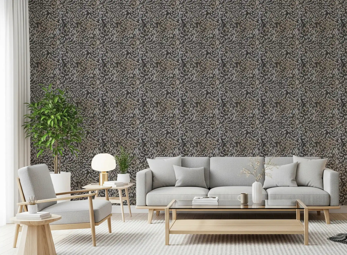 Classical Woodland Foliage Wallpaper⁠