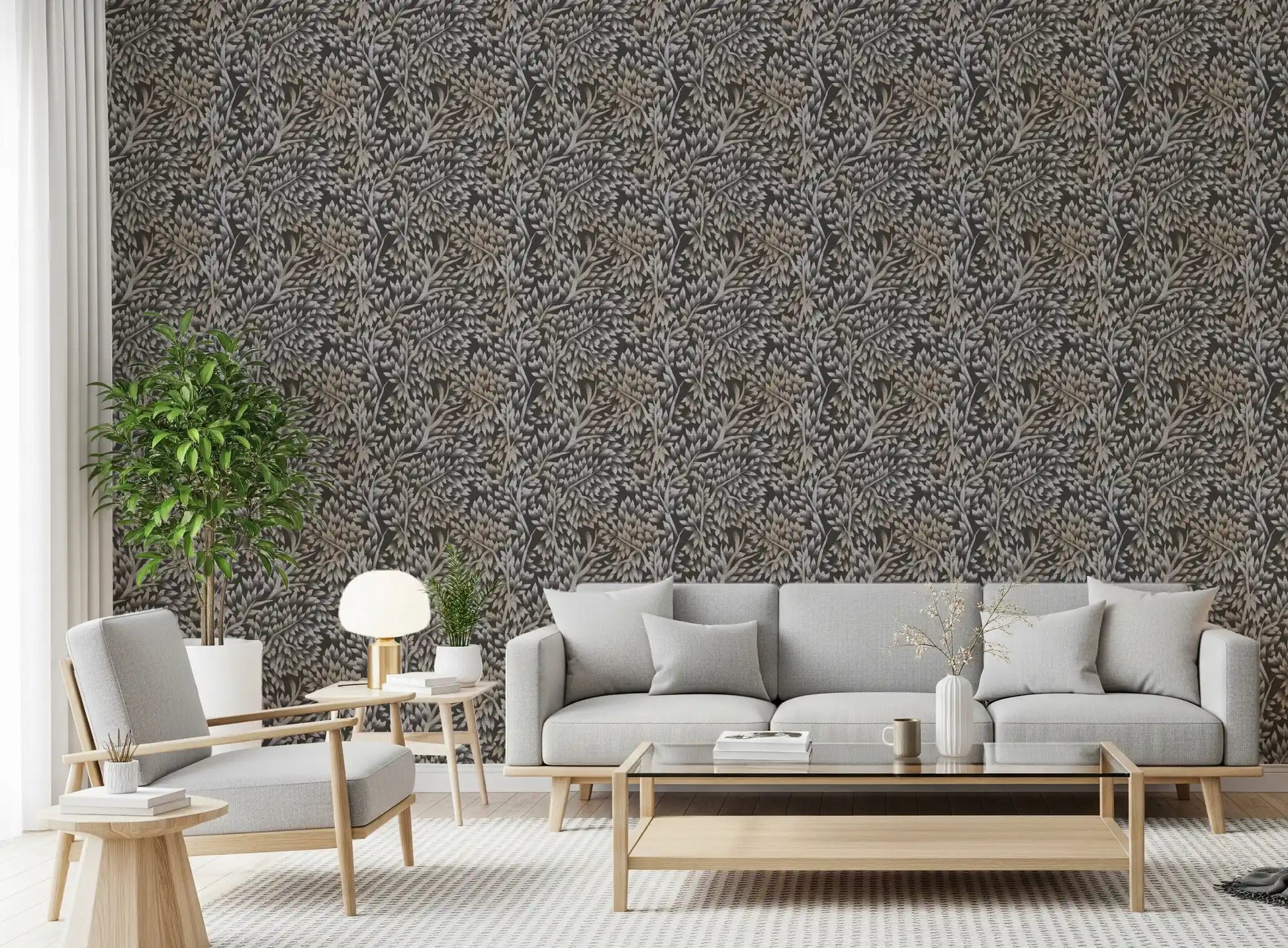 Classical Woodland Foliage Wallpaper⁠