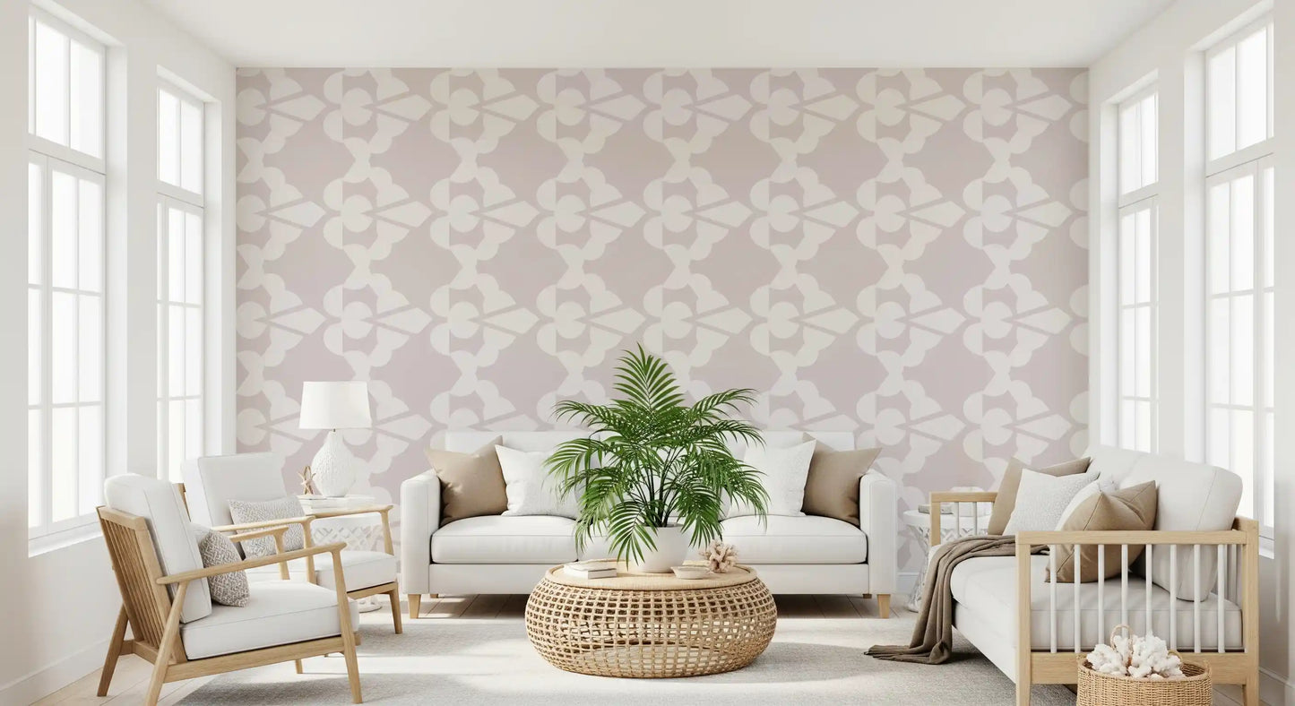 Abstract Organic Geometry in Warm Alabaster Wallpaper⁠