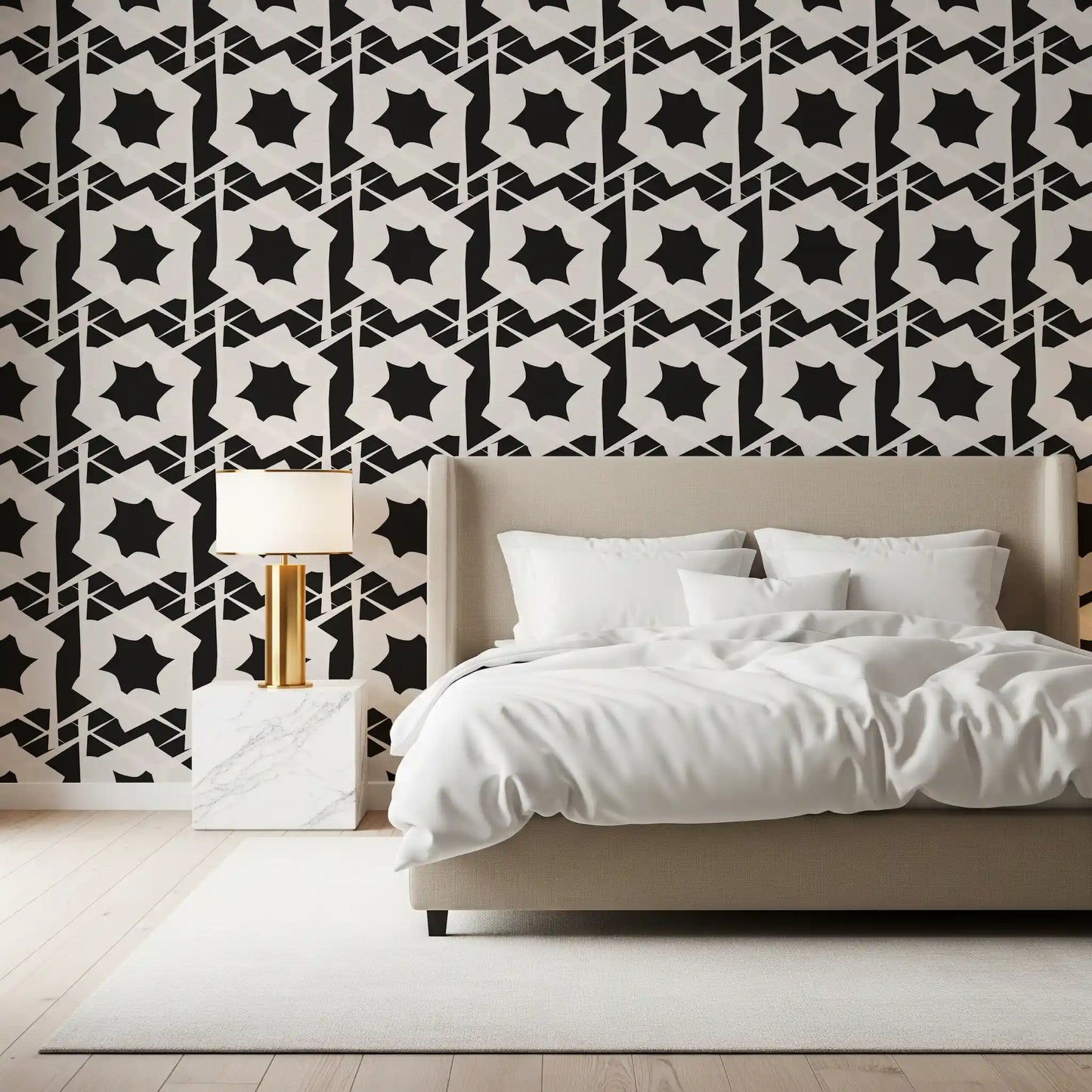 Interlocking Monochromatic Geometry Wallpaper⁠