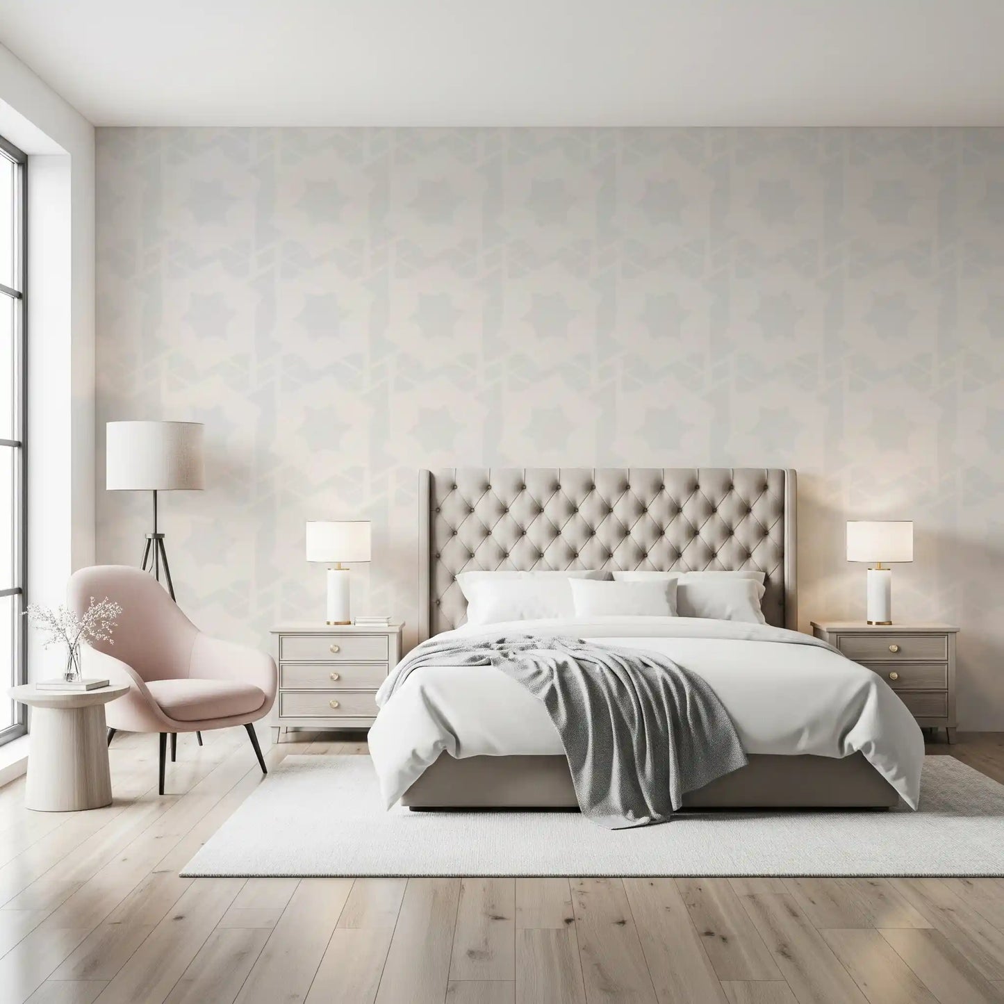 Quiet Geometric Star Motif Wallpaper⁠