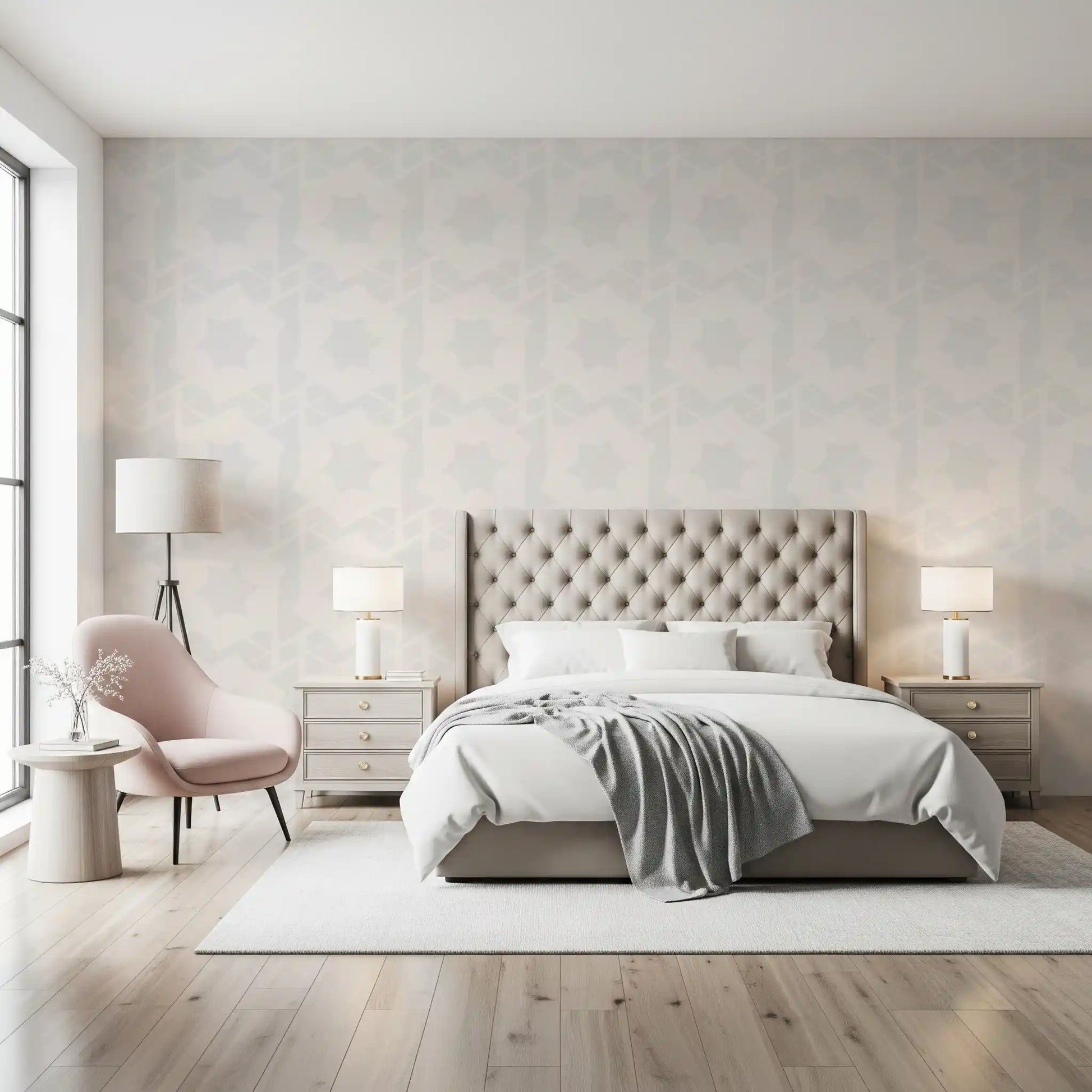 Quiet Geometric Star Motif Wallpaper⁠