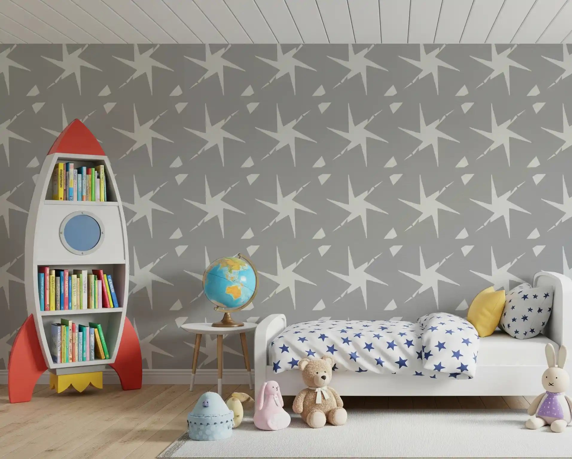Textured Starburst Geometric Motif Wallpaper⁠