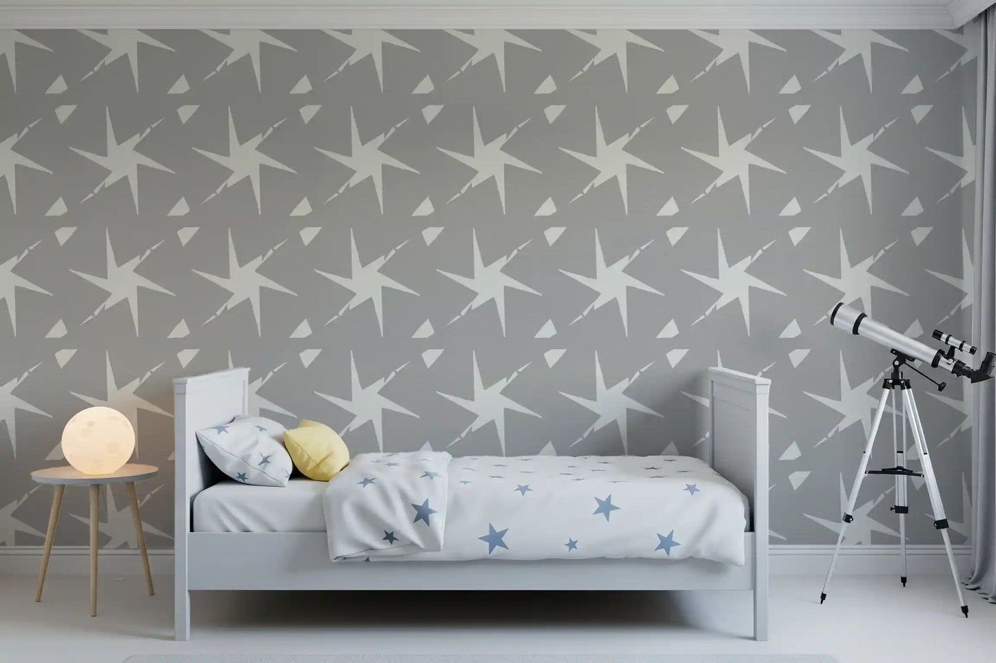 Textured Starburst Geometric Motif Wallpaper⁠