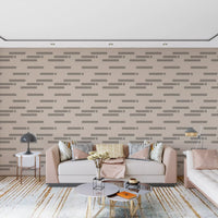 Minimalist Linear Rhythm in Taupe and Slate Wallpaper⁠