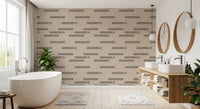 Minimalist Linear Rhythm in Taupe and Slate Wallpaper⁠