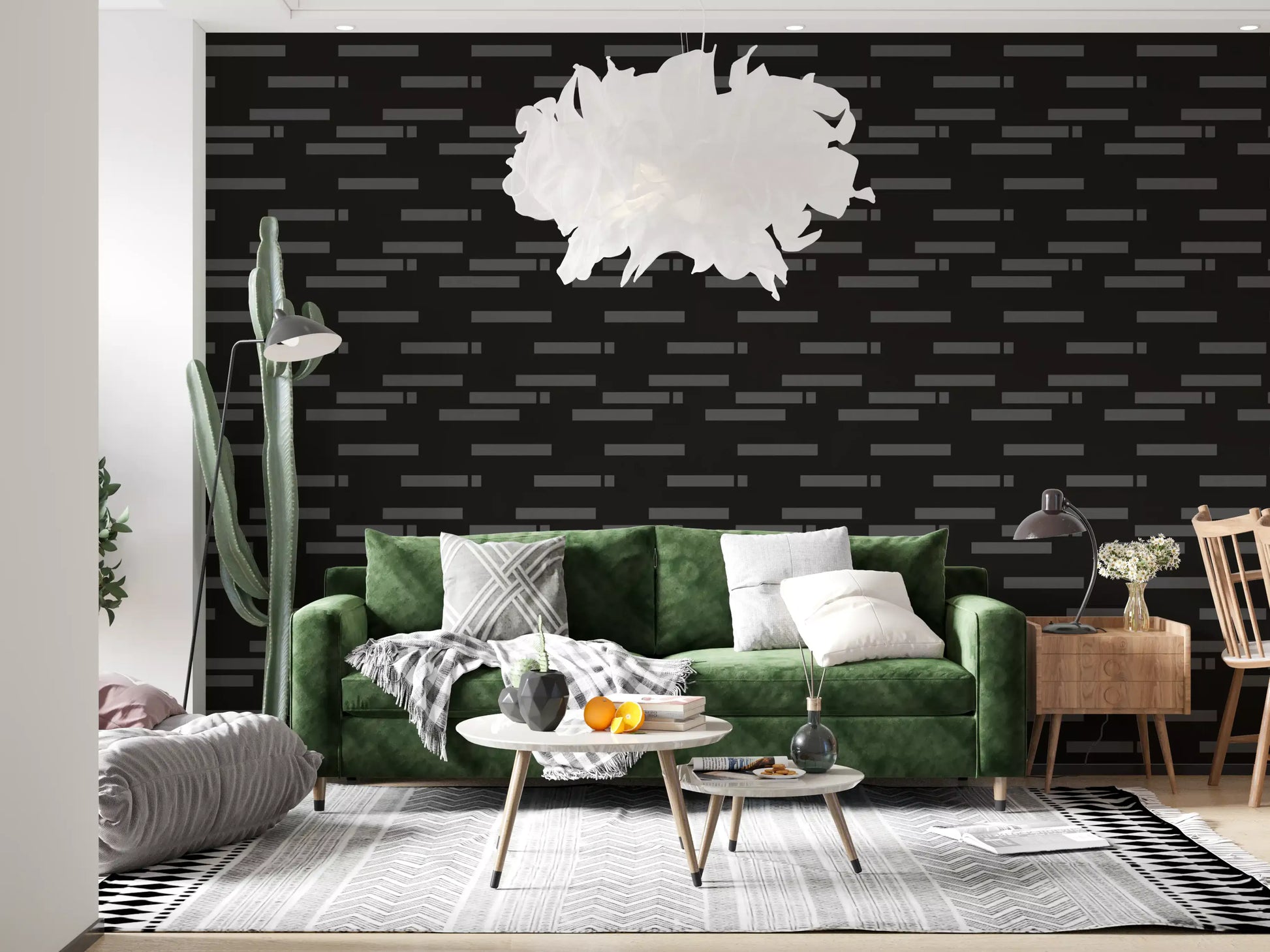 Abstract Urban Minimalist Grayscale Brick Wallpaper⁠