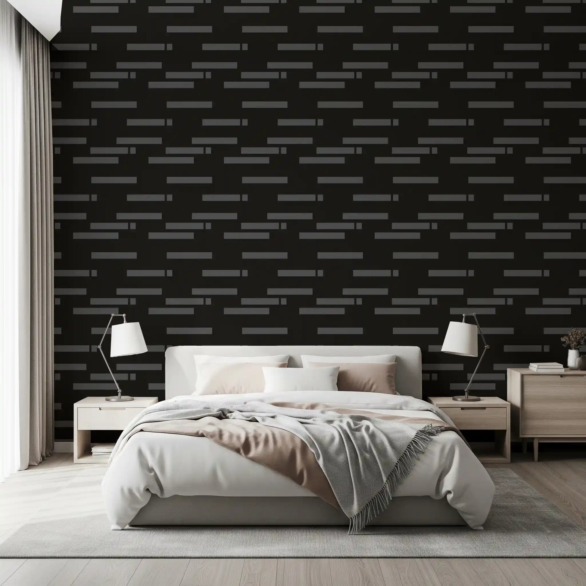 Abstract Urban Minimalist Grayscale Brick Wallpaper⁠