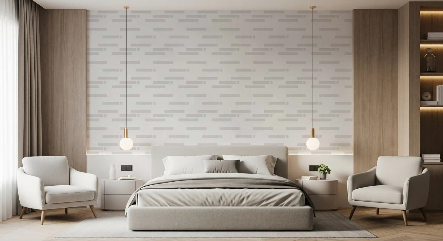 Scandi Neutral Stripe Block Wallpaper⁠