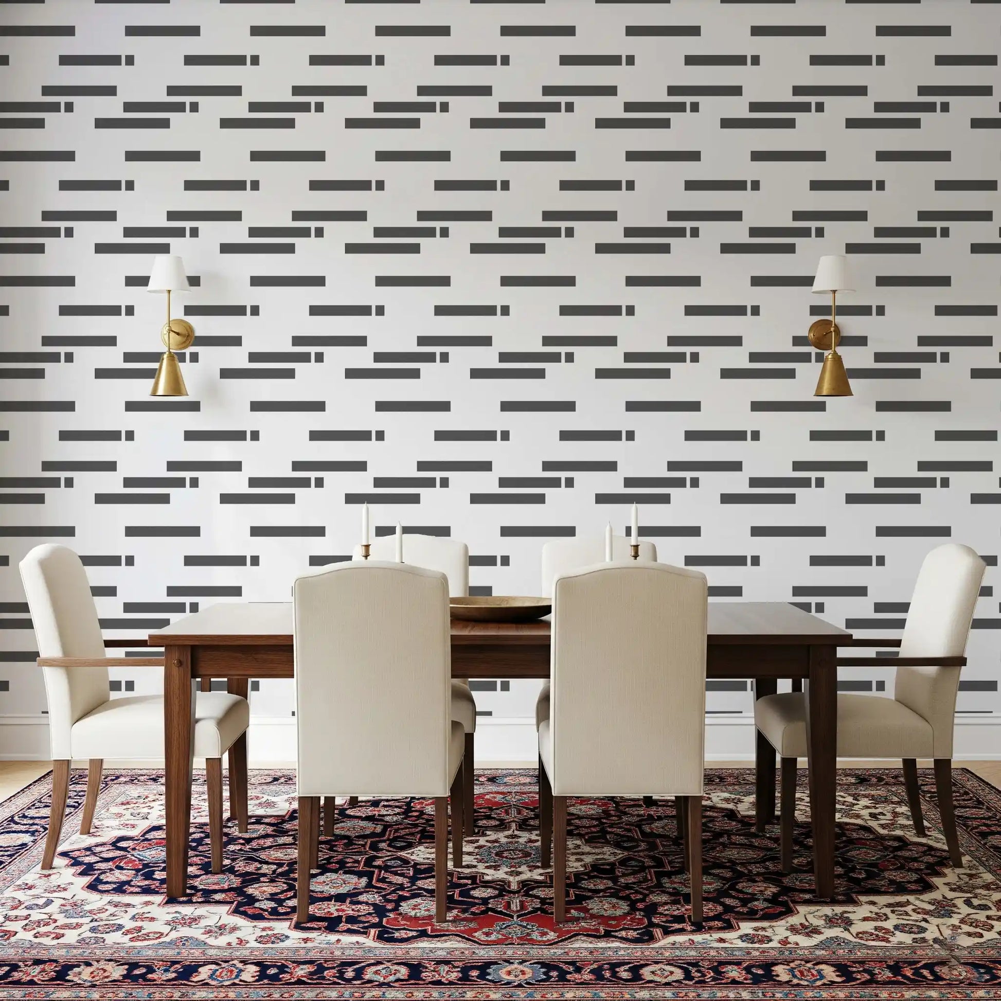 Industrial Slate Textured Linear Blocks Wallpaper⁠