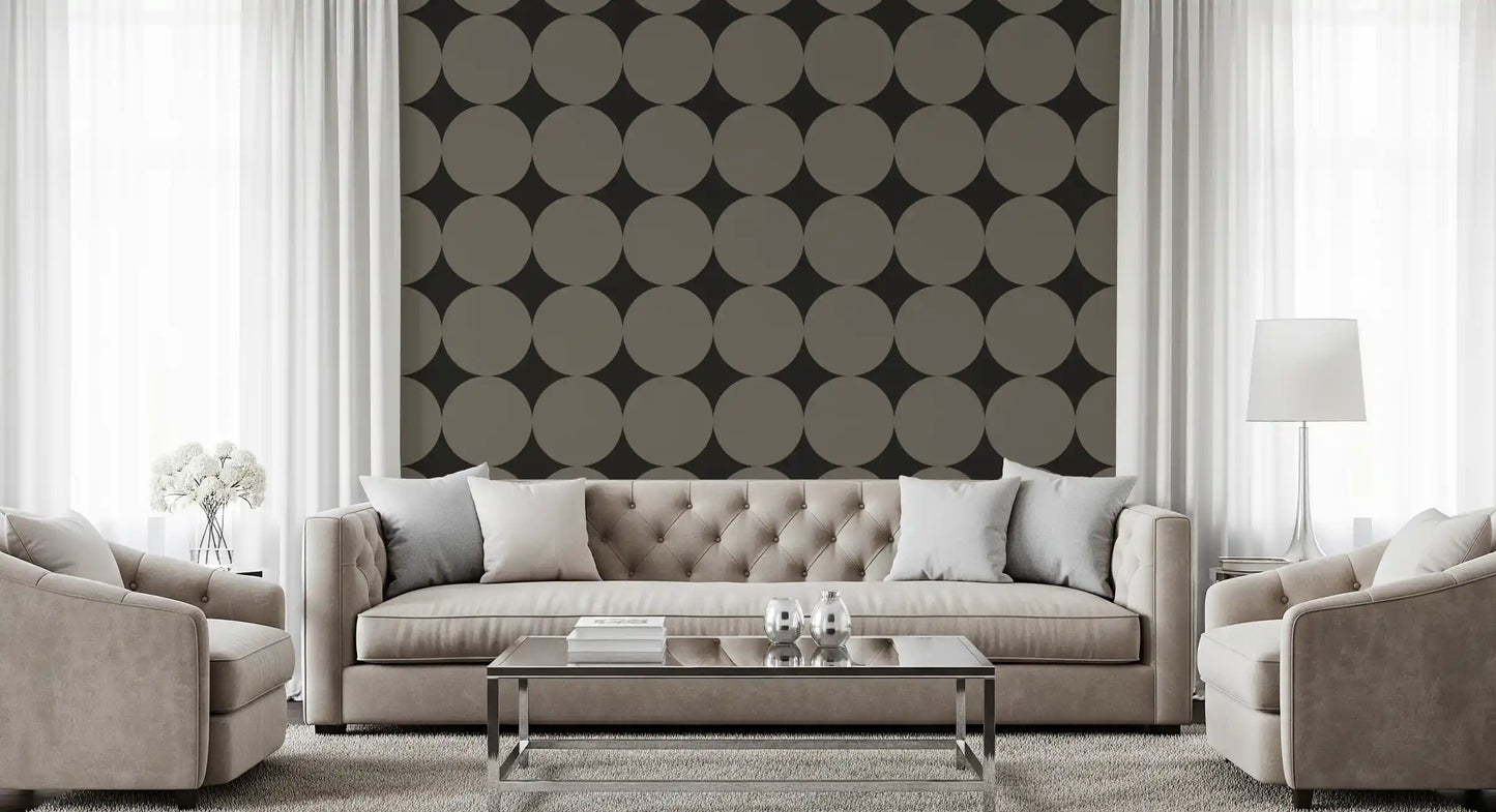 Symmetric Mid-Century Arcs and Stars Wallpaper⁠