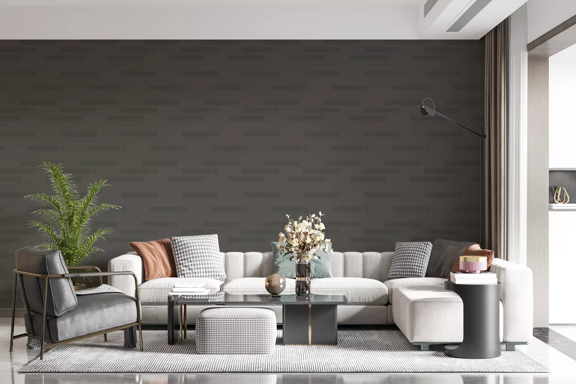 Brutalist Horizontal Grey Grids Wallpaper⁠