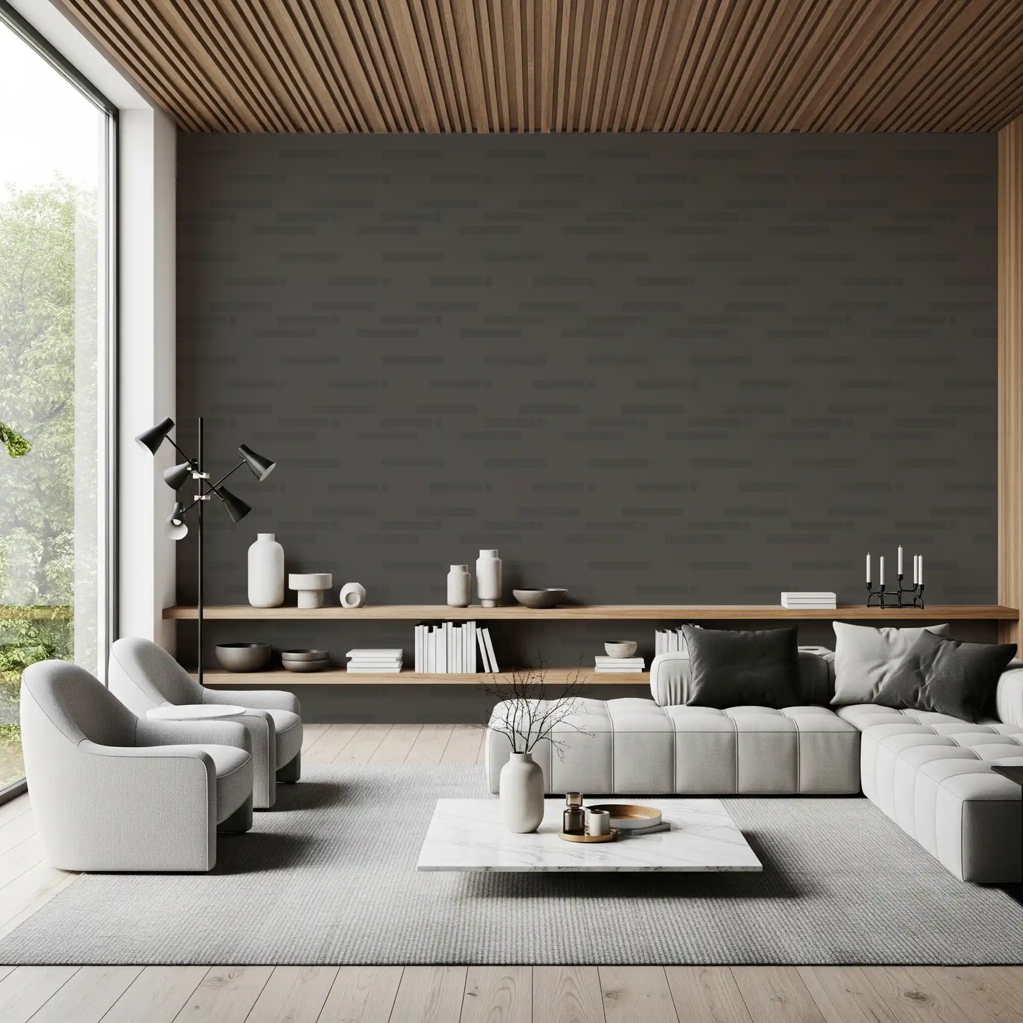 Brutalist Horizontal Grey Grids Wallpaper⁠