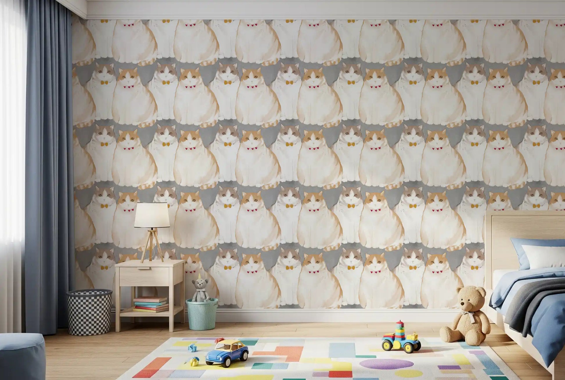 Adorable Chubby Kittens Repeating Wallpaper⁠