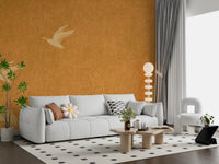 Celestial Golden Cranes over Serene Hills Wall Mural