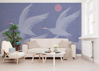 Origami Wings over Periwinkle Sky Wall Mural
