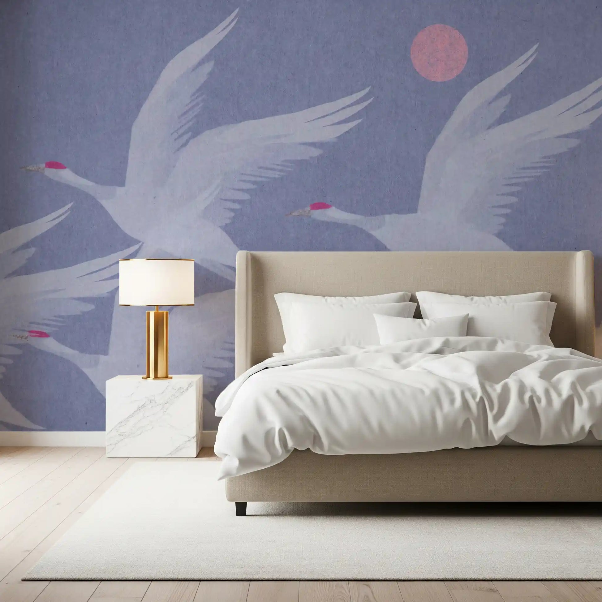 Origami Wings over Periwinkle Sky Wall Mural