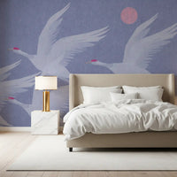 Origami Wings over Periwinkle Sky Wall Mural