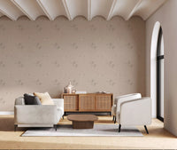 Serene Winged Flight Soft Ochre Pattern Wallpaper⁠