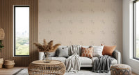 Serene Winged Flight Soft Ochre Pattern Wallpaper⁠