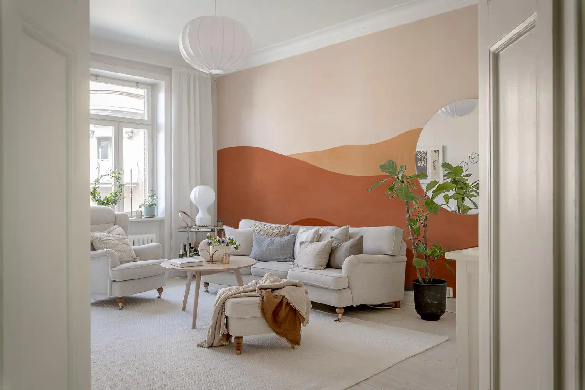 Terracotta Hills and Ochre Sun Sunset Wall Mural