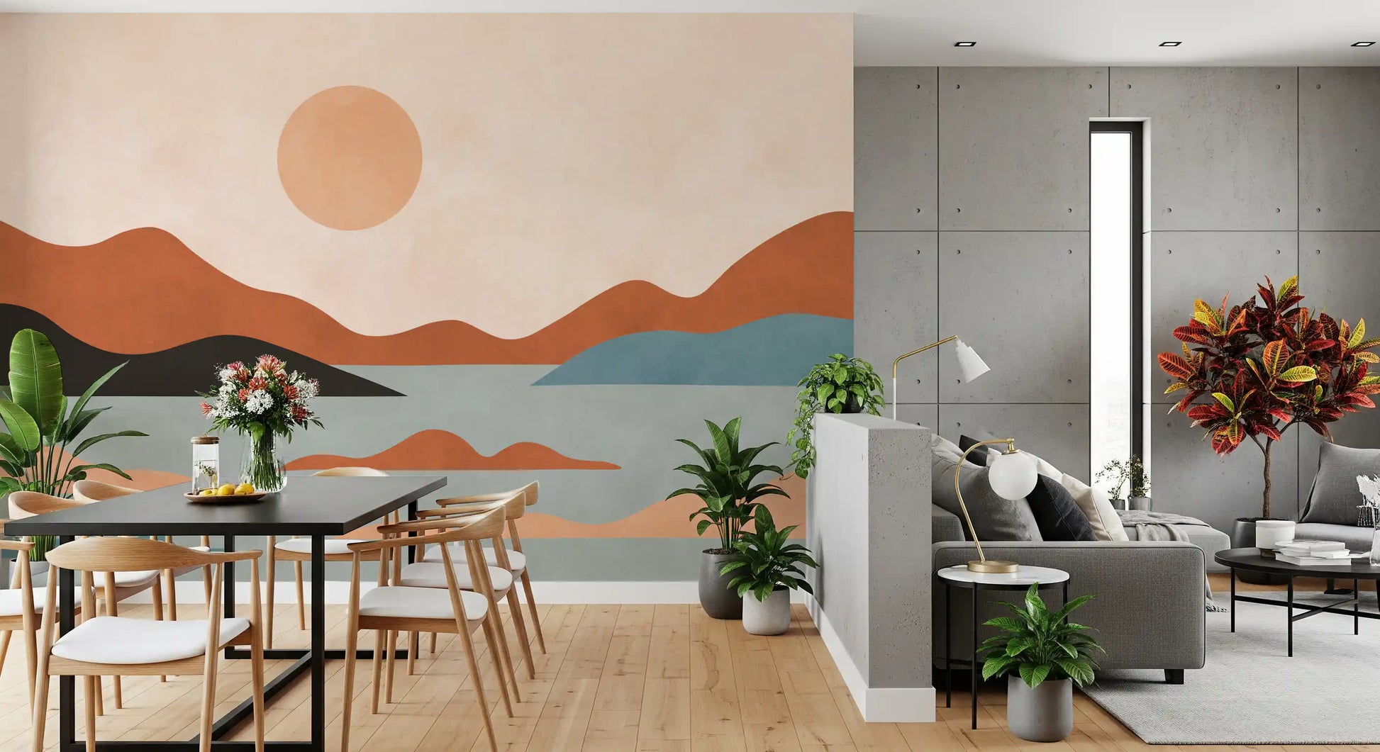 Earthy Ridges and Sunlit Calm Wall Mural