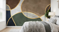 Mid Century Modern Organic Circles Wall Mural