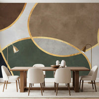 Mid Century Modern Organic Circles Wall Mural