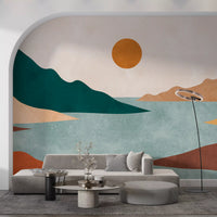 Tranquil Earth Minimalist Landscape Wall Mural