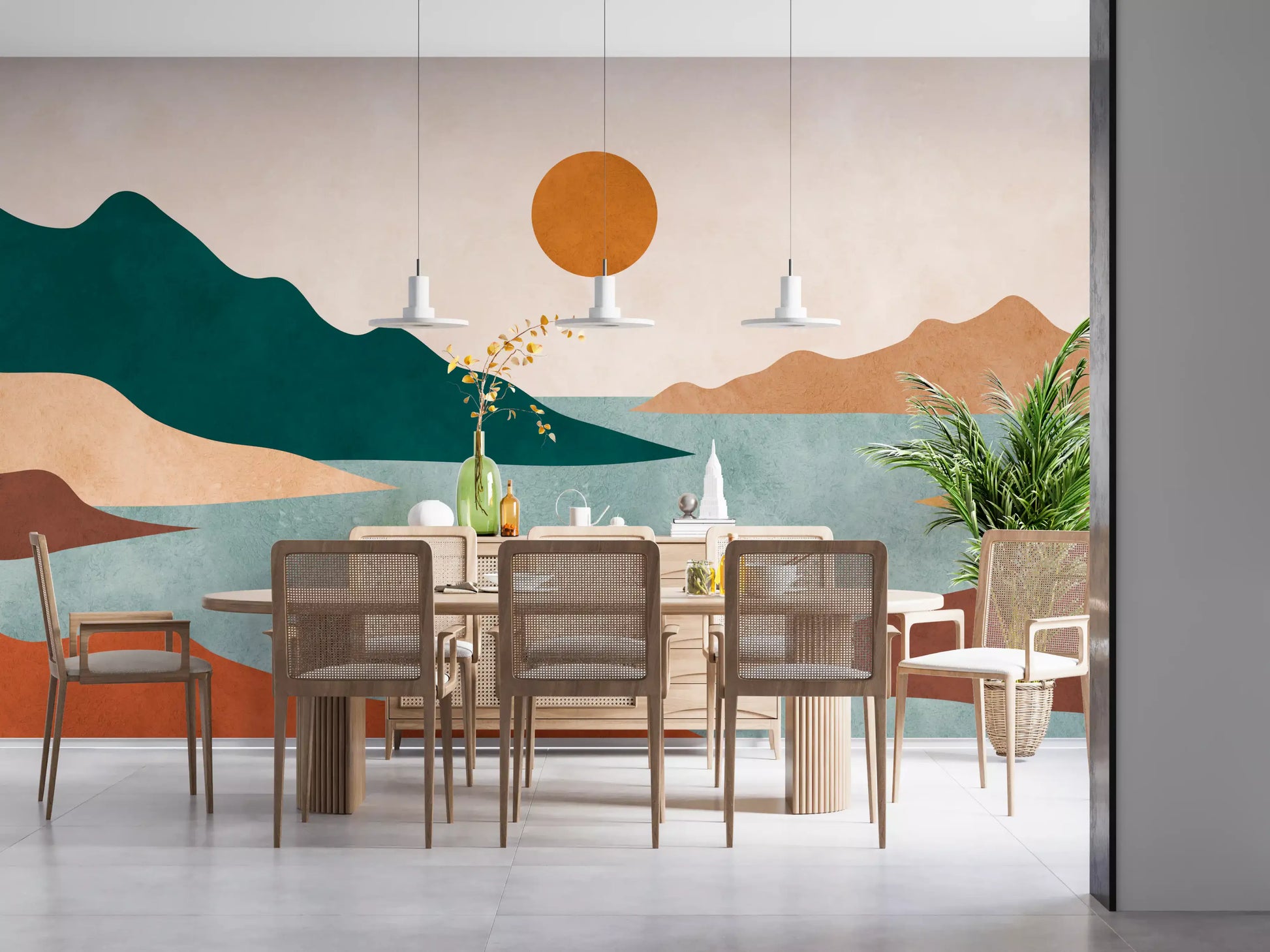 Tranquil Earth Minimalist Landscape Wall Mural