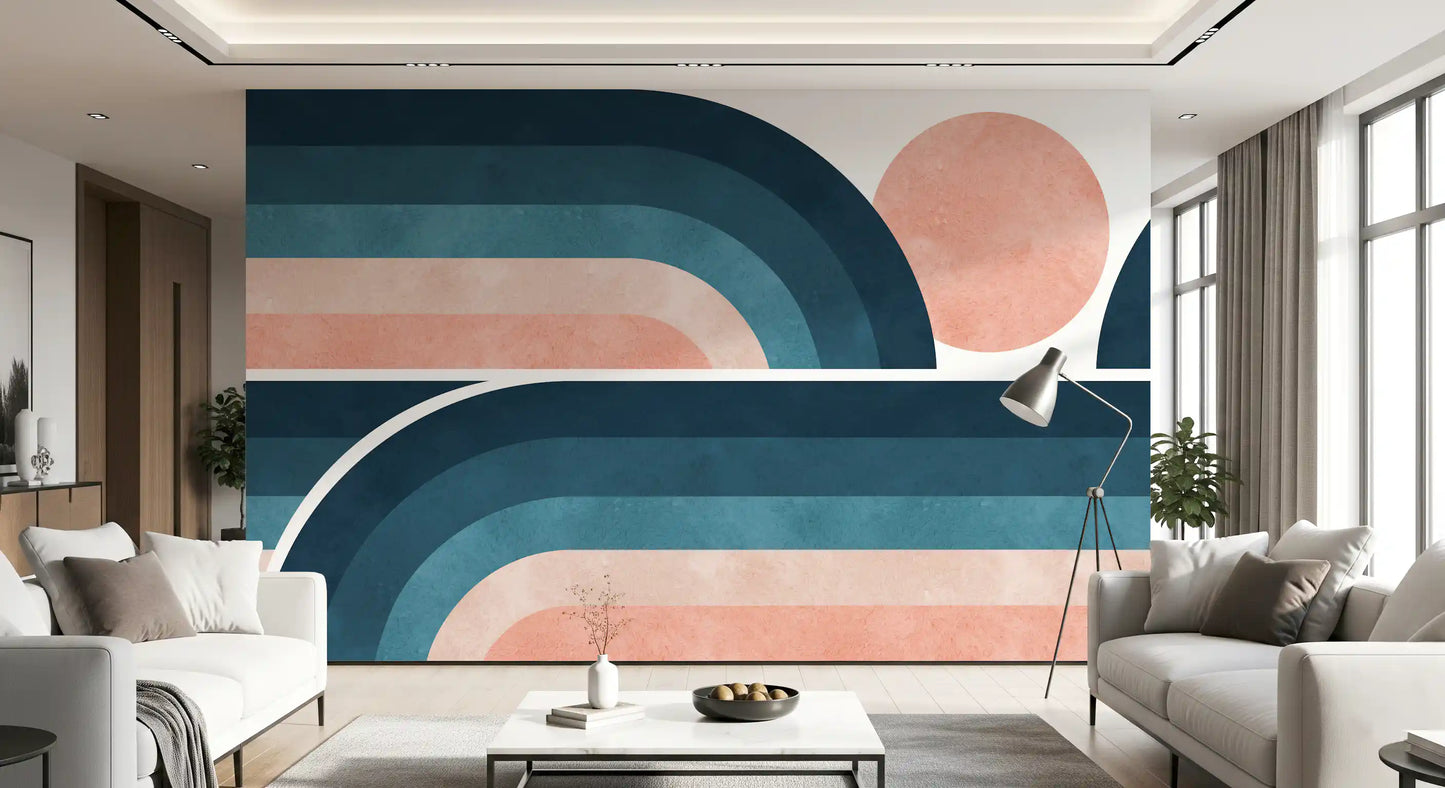 Nostalgic Horizon Arcs Wall Mural