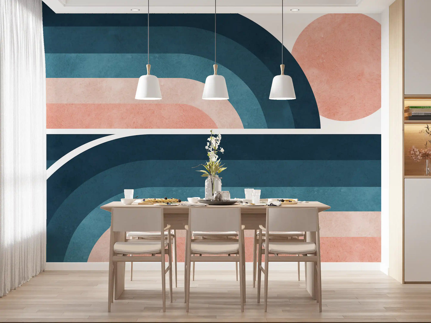 Nostalgic Horizon Arcs Wall Mural