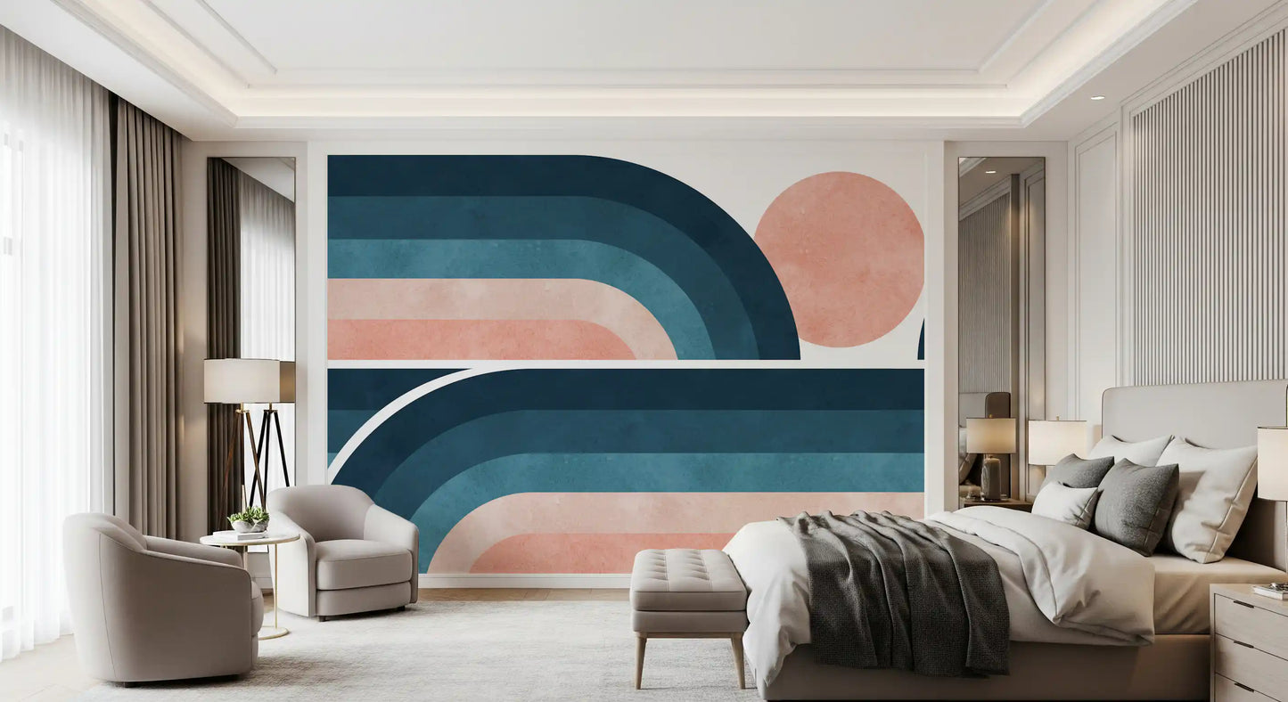 Nostalgic Horizon Arcs Wall Mural