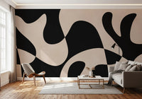 Minimalist Biomorphic Fluidity Wall Mural