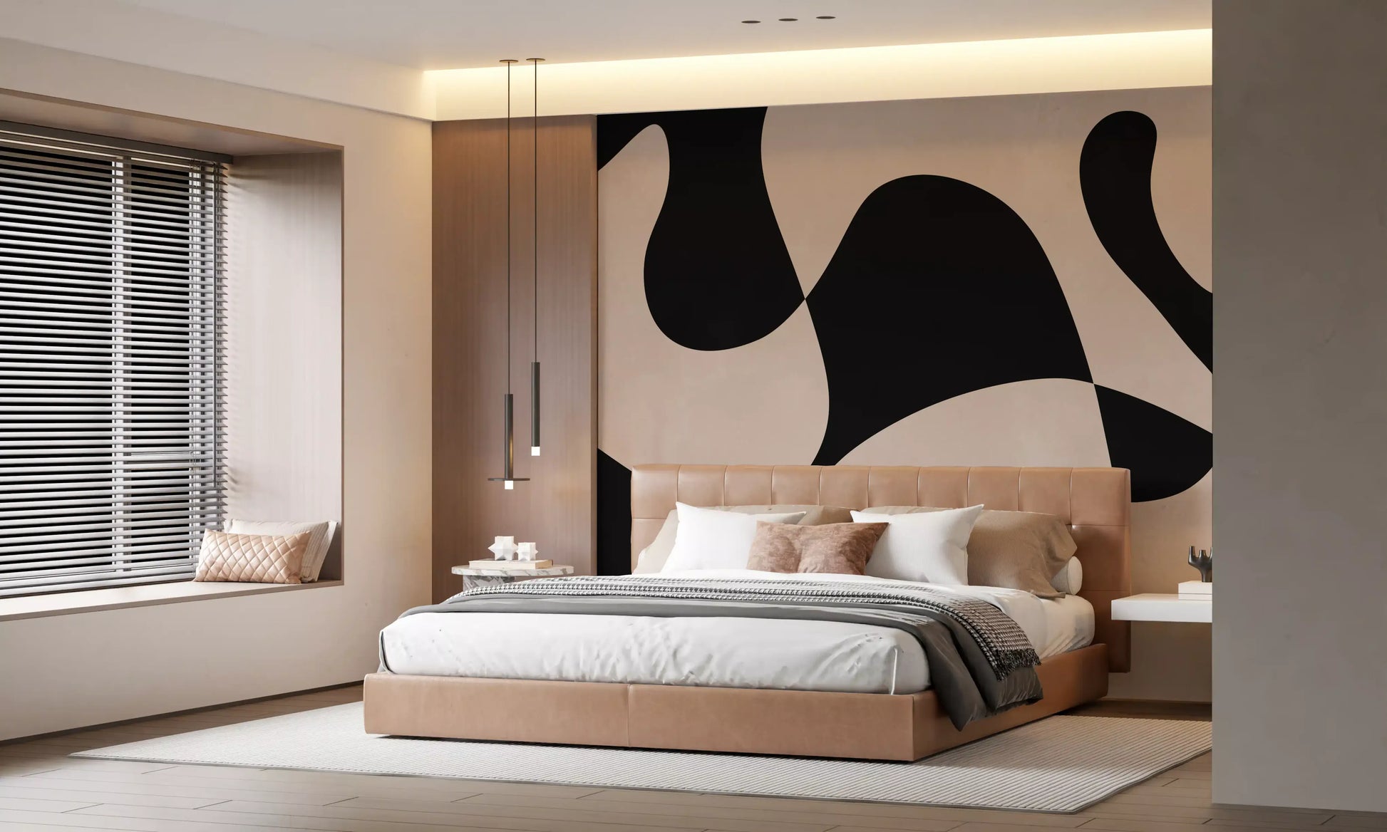 Minimalist Biomorphic Fluidity Wall Mural