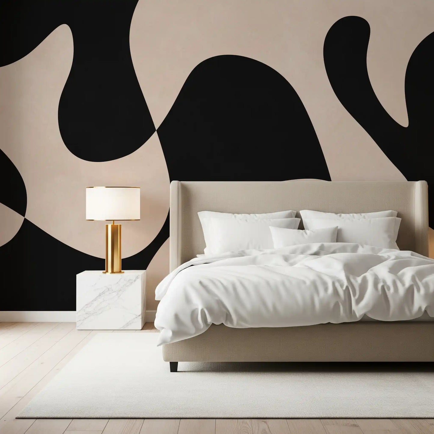 Minimalist Biomorphic Fluidity Wall Mural