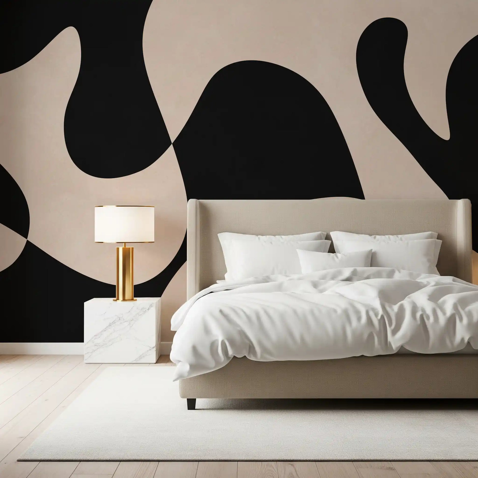 Minimalist Biomorphic Fluidity Wall Mural