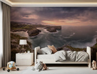 Sunset Coastal Cliffs Panorama Wall Mural