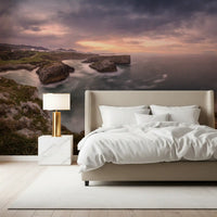 Sunset Coastal Cliffs Panorama Wall Mural
