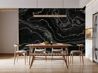 Midnight Agate Layered Stone Pattern Wall Mural